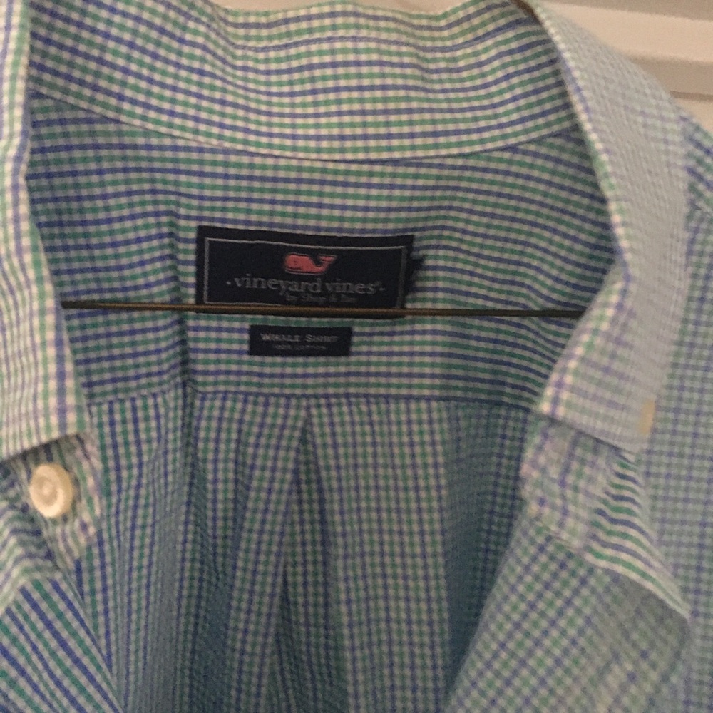 Vineyard Vines Men's Green Checkered Shirt